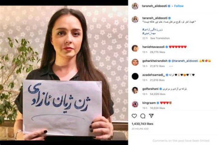 
Iranian Actress Taraneh Alidoosti Released After Being Jailed For Backing Protests 